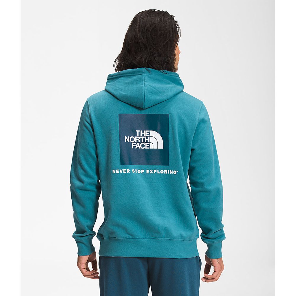 The North Face Hoodie Mens Australia - The North Face Box Nse Pullover Blue (RVE-467293)